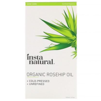 InstaNatural, オーガニックローズヒップオイル、100％純粋、コールドプレス・未精製、4 fl oz (120 ml)