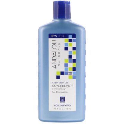 Andalou Naturals, コンディショナー、年齢による衰えを感じさせない、薄い髪用、アルガンステムセル、11.5 fl oz (340 ml)
