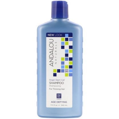 Andalou Naturals, シャンプー、エイジディファイイング、薄毛用、アルガン幹細胞、340 ml（11.5 fl oz）
