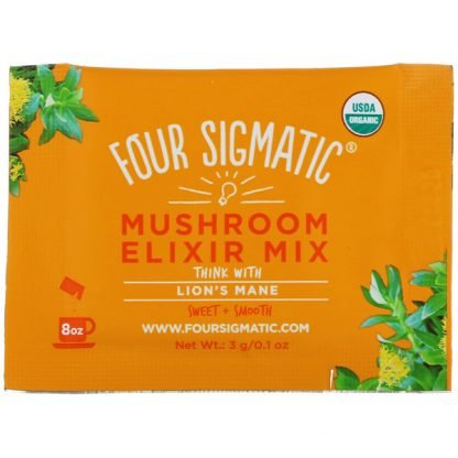 Four Sigmatic, Lion's Mane（ライオンズメーン）、マッシュルームエリキ包装ミックス、20袋、各3g（0.1oz）