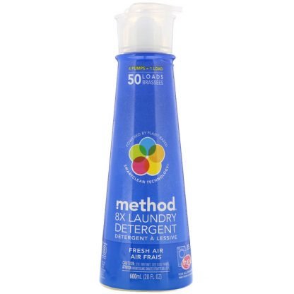 Method, 8倍 洗濯用洗剤, フレッシュエア, 20液量オンス (600 ml)
