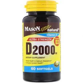 Mason Natural, Vitamin D, 2,000 IU, 60 Softgels