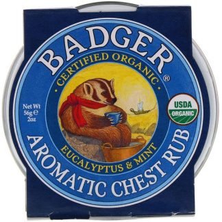 Badger Company, アロマティック･チェストラブ(胸に塗る薬)、ユーカリ&ミント、2 oz (56 g)