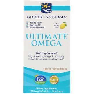 Nordic Naturals, Ultimate Omega, レモン, 1,280 mg, 120ソフトジェル