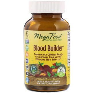 MegaFood, ブラッドビルダー、鉄分＆マルチビタミンサプリメント、90錠