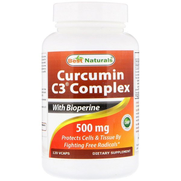 Best Naturals, Curcumin C3 Complex with Bioperine, 500 mg , 120 VCaps