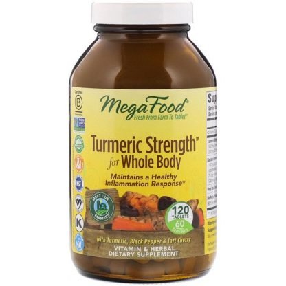 MegaFood, Turmeric Strength 、全身用、タブレット 120 錠