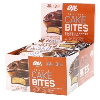 Optimum Nutrition, プロテインケーキバイト、チョコレートフロストドーナツ、12本、各2.22オンス (63 g)