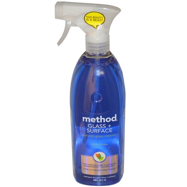 Method, ガラスとサーフェス、 自然なガラスクリーナー、ミント、 28液量オンス (828 ml)