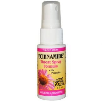 Natural Factors, エチナマイド、喉スプレー、プロポリス入り、 1液量オンス