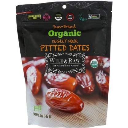 Nature's Wild Organic, 野生 & 無加工、日干し、オーガニックデグレノール種抜きナツメヤシ、5オンス (142 g)
