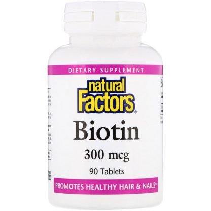 Natural Factors, ビオチン、 300 mcg、 90錠 (Discontinued Item)