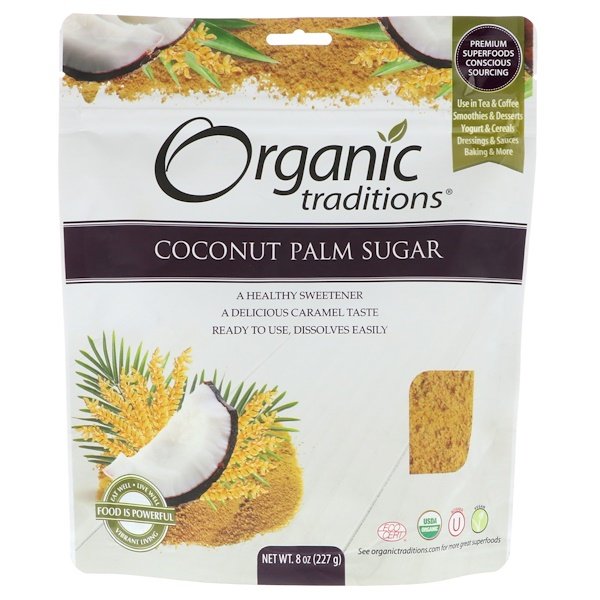 Organic Traditions, ココナッツパームシュガー、8オンス (227 g)