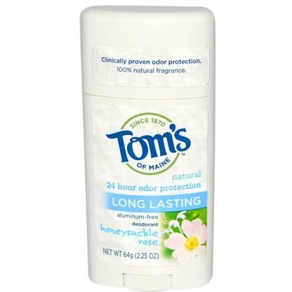 Tom's of Maine, アルミニウムフリーデオドラント、 持続性、 ハニーサックルローズ、 2.25オンス (64 g)