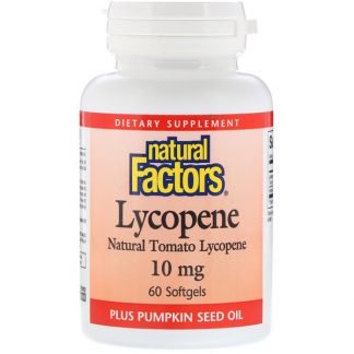 Natural Factors, リコペン、 10 mg、 60ソフトジェル