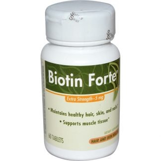 Enzymatic Therapy, ビオチンフォルテ、エクストラストロング、5 mg、60 錠