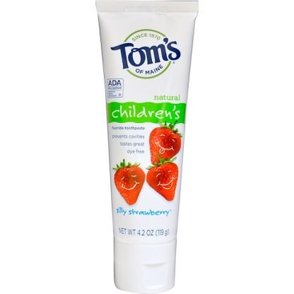 Tom's of Maine, 子ども用フッ素入り天然歯磨き粉、シリーストロベリー、119g（4.2oz）