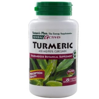 Nature's Plus, ハーバル・アクティブス、ウコン、 400 mg、ベジキャップ60 錠