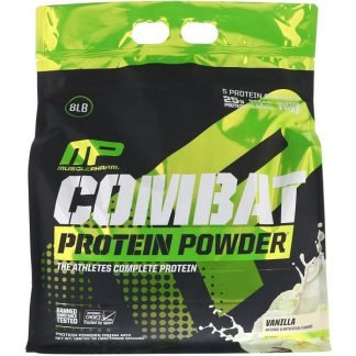 MusclePharm, コンバット・プロテインパウダー、バニラ、8ポンド (3629g)