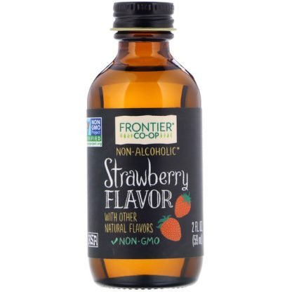 Frontier Natural Products, ストロベリーフレーバー アルコール不使用, 2 オンス (59 ml)