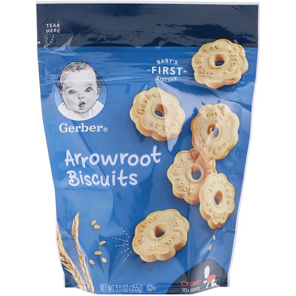 Gerber, Arrowroot Biscuits, 10+ Months, 5.5 oz (155 g)