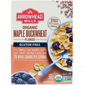 Arrowhead Mills, オーガニックメープルソバフレーク（Maple Buckwheat Flakes）, グルテンフリー, 10オンス（283 g）