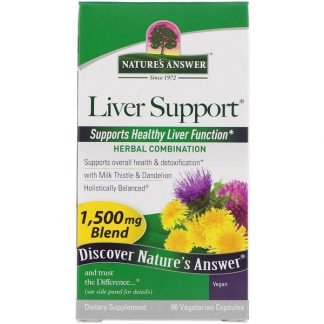 Nature's Answer, 肝臓のサポート、1,500mcg、植物性カプセル90粒