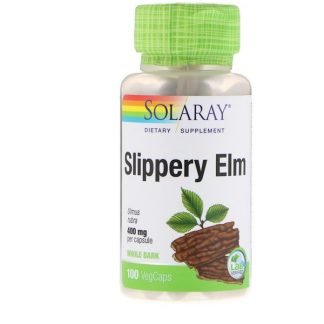 Solaray, アカニレの樹皮, 400 mg, 100錠 (飲み込みやすいカプセル)