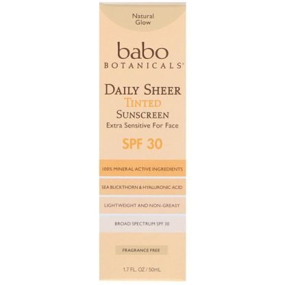 Babo Botanicals, デイリーシアー、ティンテッドサンスクリーン、SPF30、1.7 fl oz (50 ml)