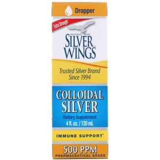 Natural Path Silver Wings, コロイダルシルバー、エクストラストレングス、500 PPM、120 ml