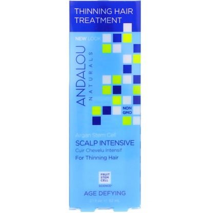 Andalou Naturals, アルガン幹細胞, 頭皮に集中, 薄毛のためのトリートメント, 年齢に挑戦, 2.1液量オンス（62 ml）