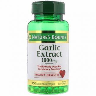 Nature's Bounty, ニンニクエキス、1,000 mg、速放性ソフトジェル100錠
