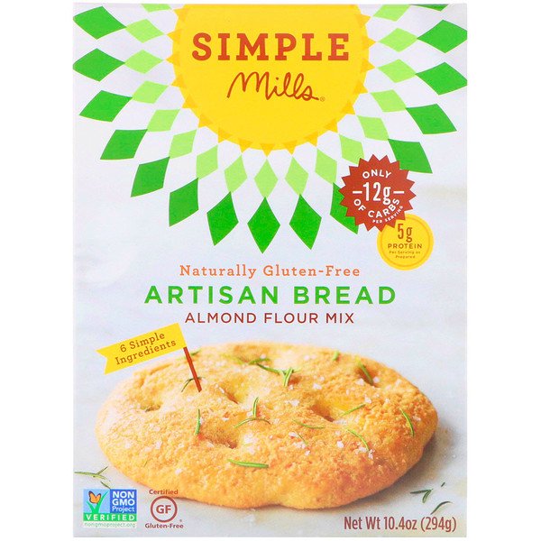 Simple Mills, ナチュラリー・グルテンフリー、アーモンド粉ミックス、手作りパン、10.4オンス (294 g)
