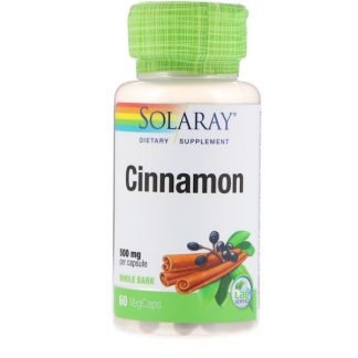 Solaray, Cinnamon , 500 mg, 60 VegCaps