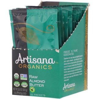 Artisana, 生のアーモンドナッツバター, 10パケット, 各1.06オンス（30.05 g）
