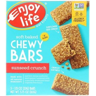 Enjoy Life Foods, Baked Chewy Bars, SunSeed Crunch, 5 Bars, 1 oz (28 g) Each