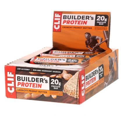 Clif Bar, Builder’sプロテインバー、クランチーピーナッツバター、12本、各2.4 oz (68 g)