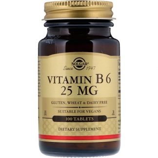 Solgar, ビタミンB6、25 mg、100錠