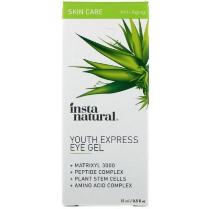 InstaNatural, ユースエクスプレスアイジェル、アンチエイジング、0.5液量オンス (15 ml)