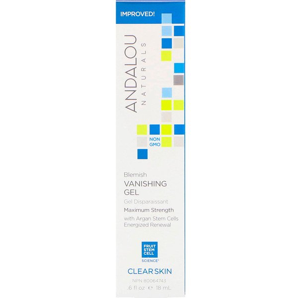 Andalou Naturals, ブレミッシュバニシング(シミ消し)ジェル、最高の効き目、明るいお肌へ、.6液量オンス (18 ml)