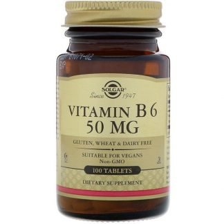 Solgar, ビタミンB6、50mg、タブレット100粒