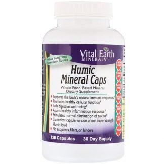 Vital Earth Minerals, フルボ酸ミネラルカプセル、120粒