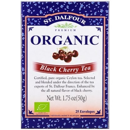 St. Dalfour, オーガニック、ブラックチェリーティー、25袋、1.75オンス (50 g) (Discontinued Item)