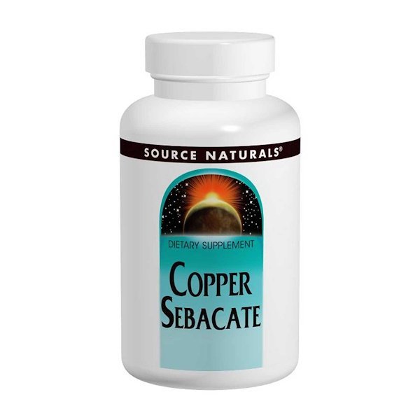 Source Naturals, 銅 セバケート, 22 mg, 120 粒