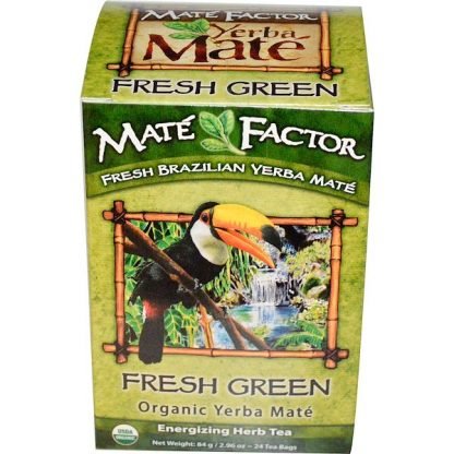 Mate Factor, オーガニック ヤーバ マテ, Fresh Green, 24 Tea Bags, 2.96 oz (84 g)
