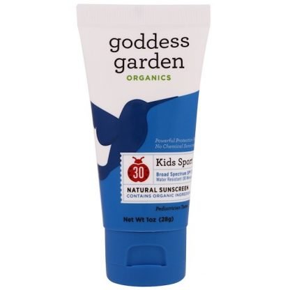 Goddess Garden, オーガニック、 キッズスポーツ、 ナチュラル日焼け止め、 SPF 30、 1 oz (28 g)
