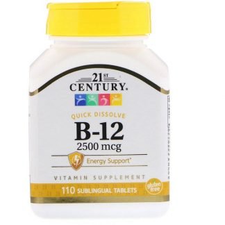 21st Century, B-12、2,500mcg、舌下タブレット110粒
