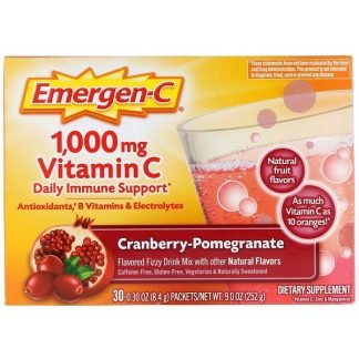 Emergen-C, ビタミンC、クランベリー-ザクロ、1,000mg、30袋、各8.4g（0.30oz）