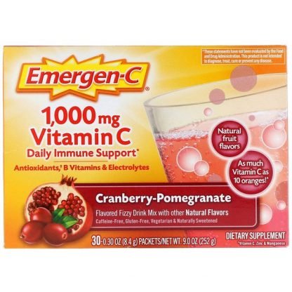 Emergen-C, ビタミンC、クランベリー-ザクロ、1,000mg、30袋、各8.4g（0.30oz）