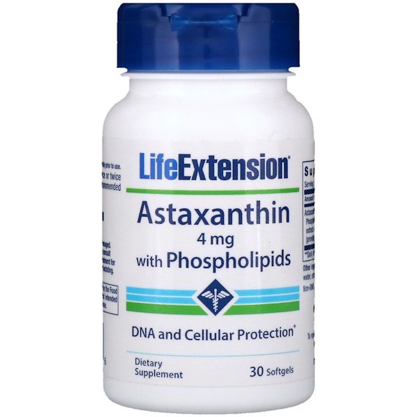 Life Extension, アスタキサンチン, リンモリブデン酸添加, 4 mg, 30ソフトジェル